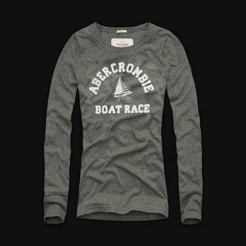 Abercrombie Fitch Mujeres De Cuello Redondo Largo Remera AF8132